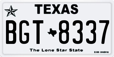 TX license plate BGT8337