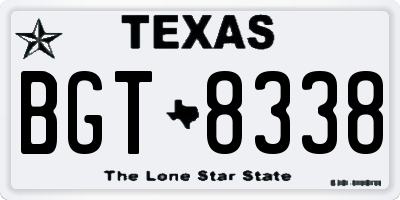 TX license plate BGT8338