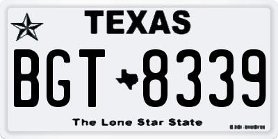 TX license plate BGT8339