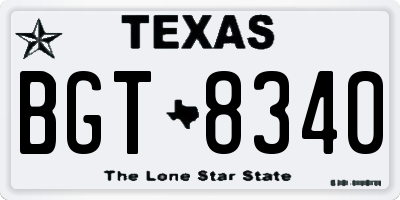 TX license plate BGT8340