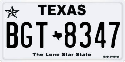 TX license plate BGT8347