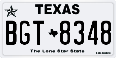 TX license plate BGT8348