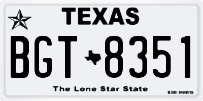 TX license plate BGT8351