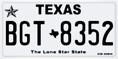 TX license plate BGT8352