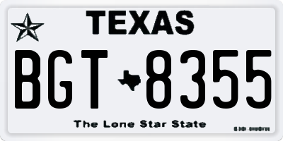 TX license plate BGT8355