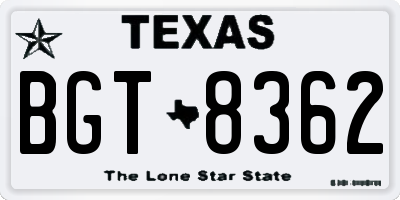 TX license plate BGT8362