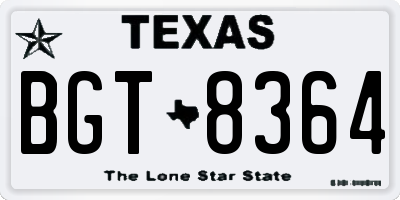 TX license plate BGT8364