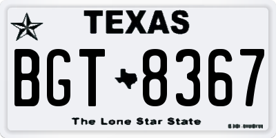 TX license plate BGT8367