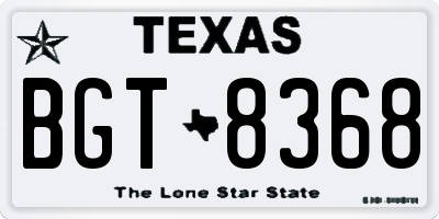 TX license plate BGT8368