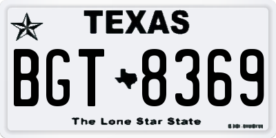 TX license plate BGT8369