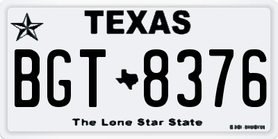 TX license plate BGT8376