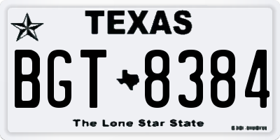 TX license plate BGT8384