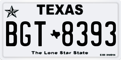TX license plate BGT8393
