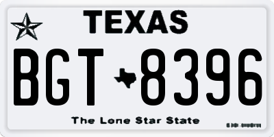 TX license plate BGT8396