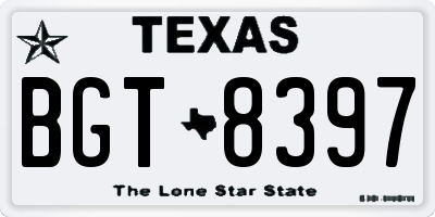 TX license plate BGT8397