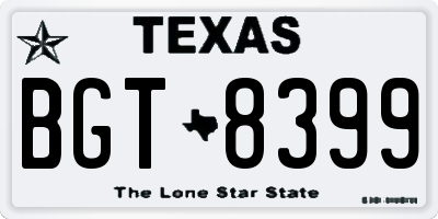 TX license plate BGT8399