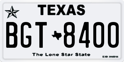 TX license plate BGT8400
