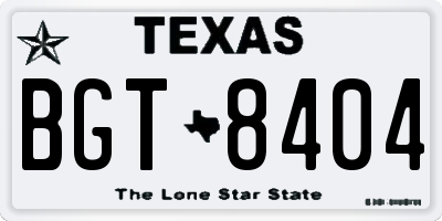TX license plate BGT8404