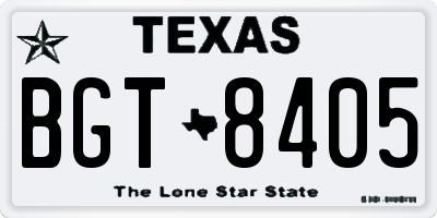 TX license plate BGT8405