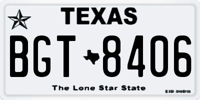 TX license plate BGT8406