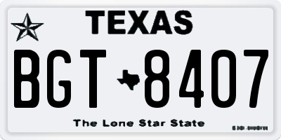 TX license plate BGT8407