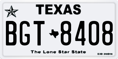 TX license plate BGT8408