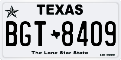 TX license plate BGT8409