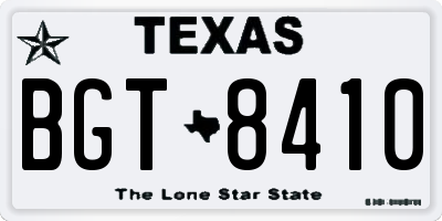 TX license plate BGT8410