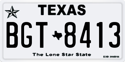 TX license plate BGT8413