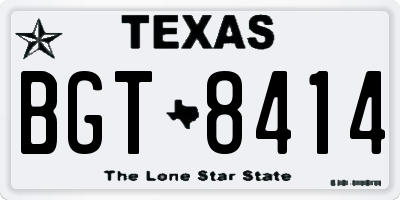 TX license plate BGT8414