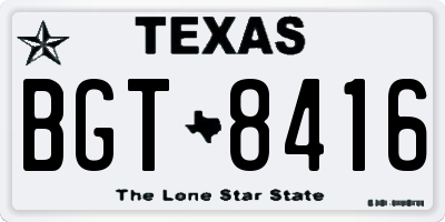 TX license plate BGT8416