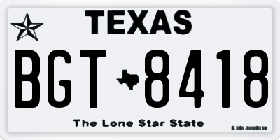 TX license plate BGT8418