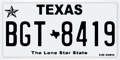TX license plate BGT8419