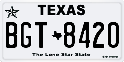 TX license plate BGT8420