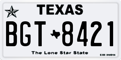 TX license plate BGT8421