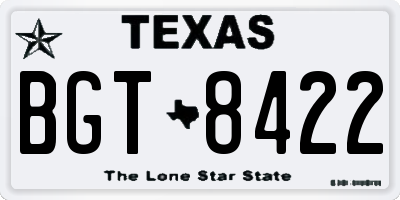 TX license plate BGT8422