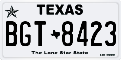 TX license plate BGT8423