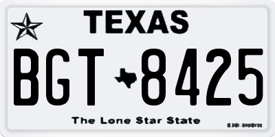 TX license plate BGT8425