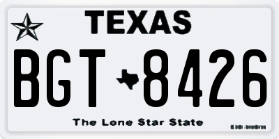 TX license plate BGT8426