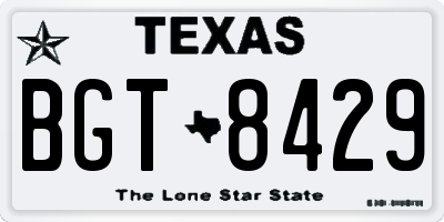 TX license plate BGT8429