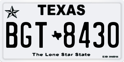 TX license plate BGT8430