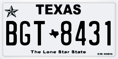 TX license plate BGT8431