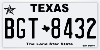 TX license plate BGT8432