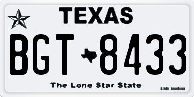TX license plate BGT8433
