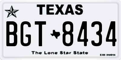TX license plate BGT8434
