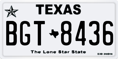 TX license plate BGT8436