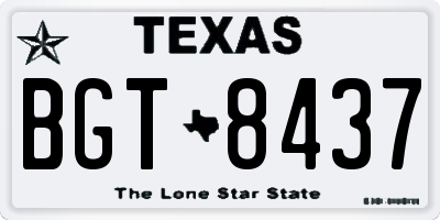 TX license plate BGT8437