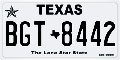 TX license plate BGT8442