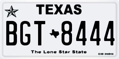 TX license plate BGT8444