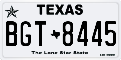 TX license plate BGT8445